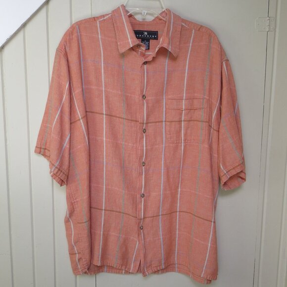 Consensus Sportswear Linen Cotton Button Front Shirt SIZE XL Camp Shirt - Picture 1 of 5